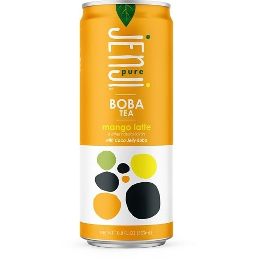 Boba Tea Mango Latte with Coco Jelly Boba