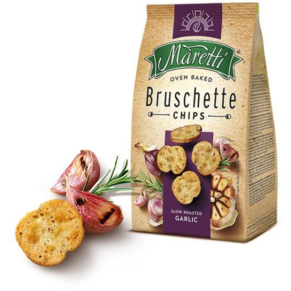 Slow Roasted Garlic Bruschette Chips