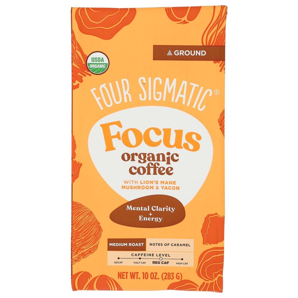 Organic Focus Lions Mane Mushroom and Yacon Medium Roast Ground Coffee