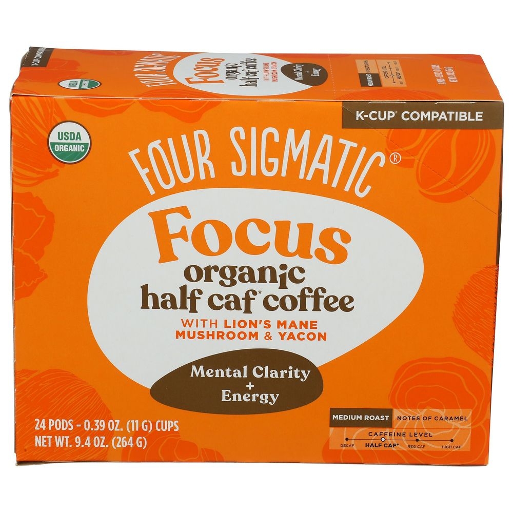 Organic Focus Medium Roast Half Caf K Cup Coffee Pods