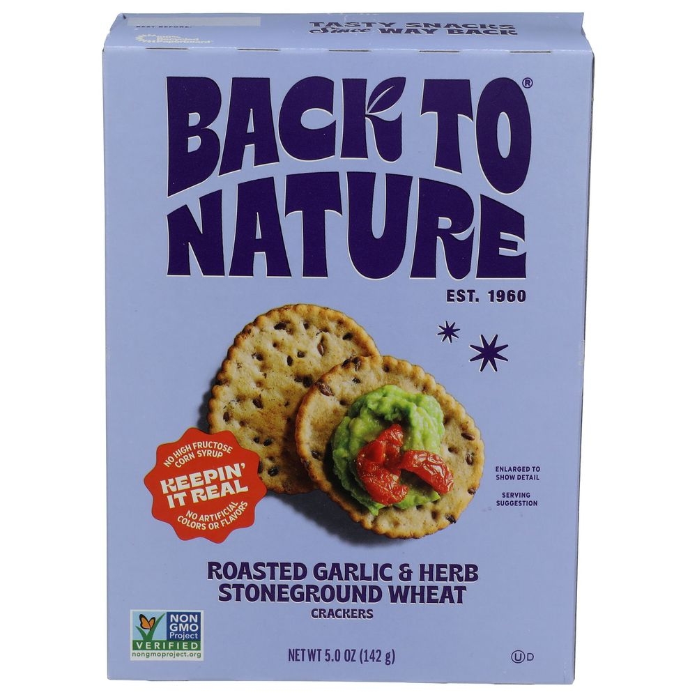 Roasted Garlic and Herb Stoneground Wheat Crackers