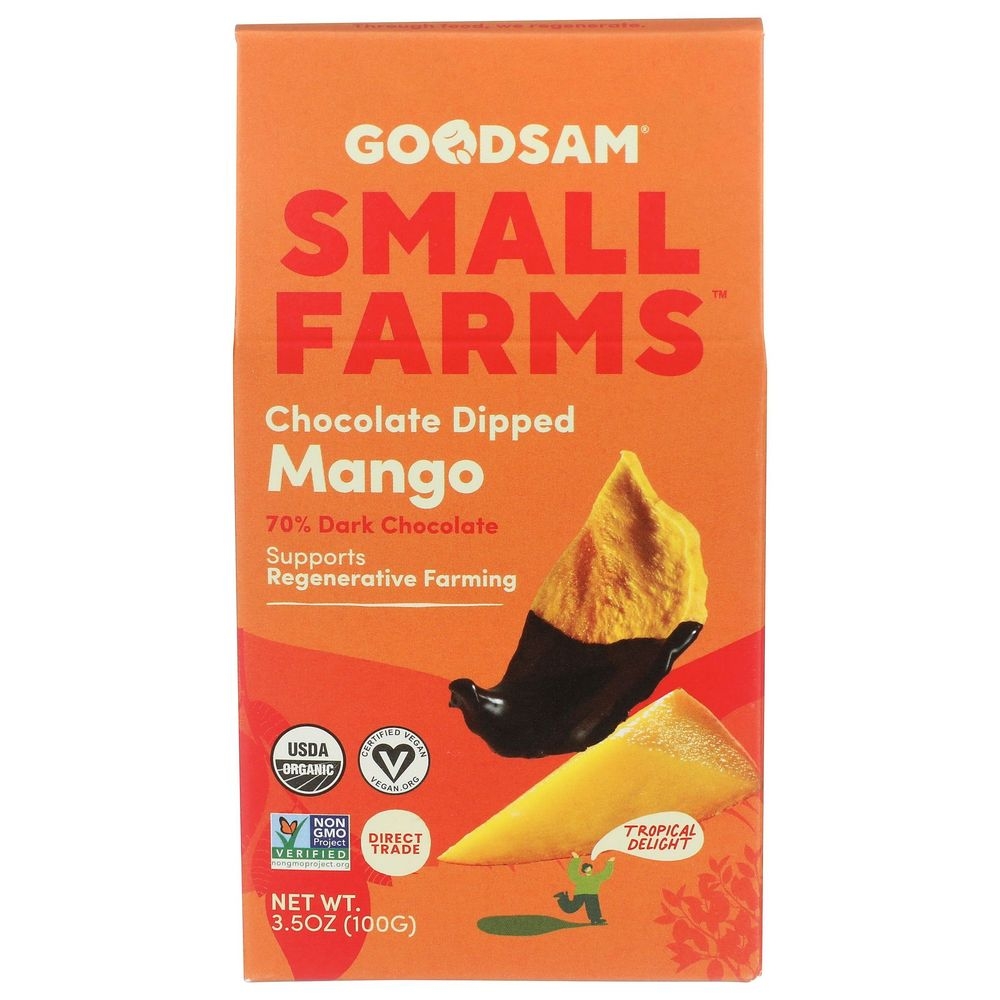 Organic Small Farms 70 Percent Dark Chocolate Dipped Mango