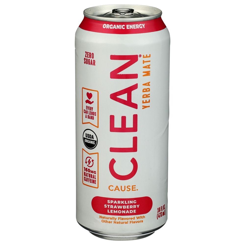 Organic Strawberry Lemonade Sparkling Yerba Mate