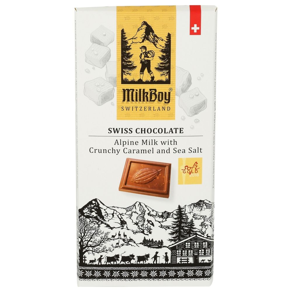 Alpine Milk with Crunchy Caramel and Sea Salt Swiss Chocolate