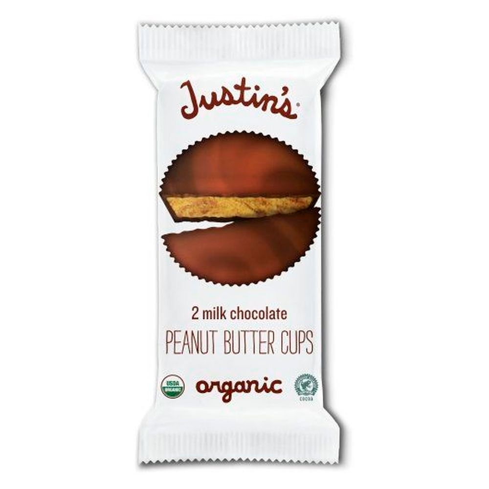 Justins Organic Milk Chocolate Peanut Butter Cup, 1.4 Ounce -- 72 per case