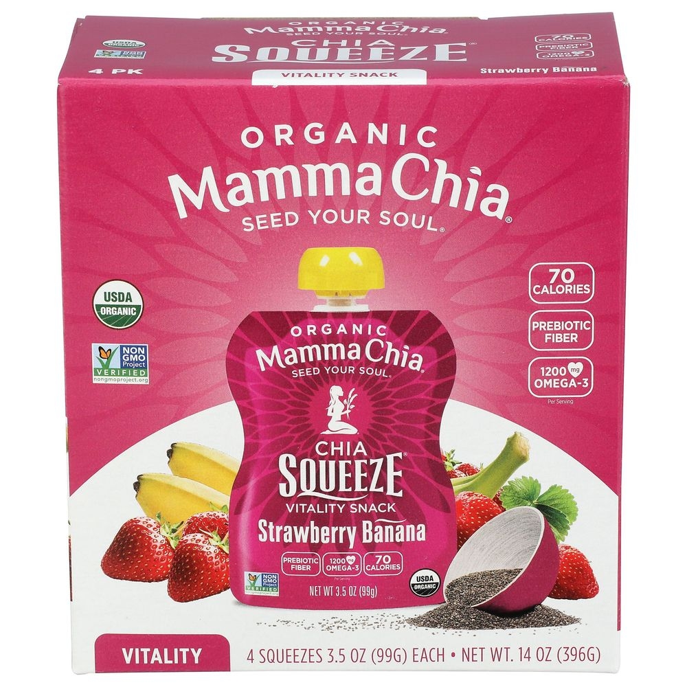 Organic Chia Squeeze Strawberry Banana Vitality Snack