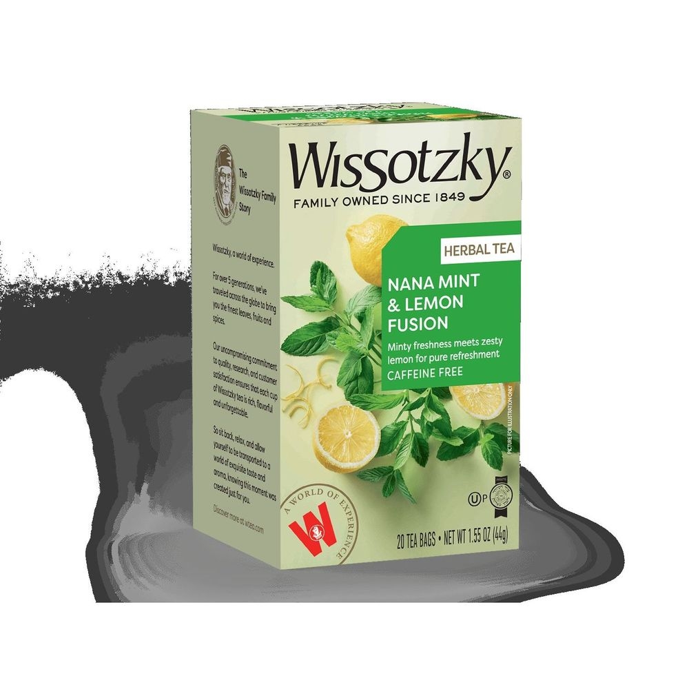 Wissotzky Nana Mint And Lemon Fusion Herbal Tea, 20 Tea Bags -- 6 Per Case