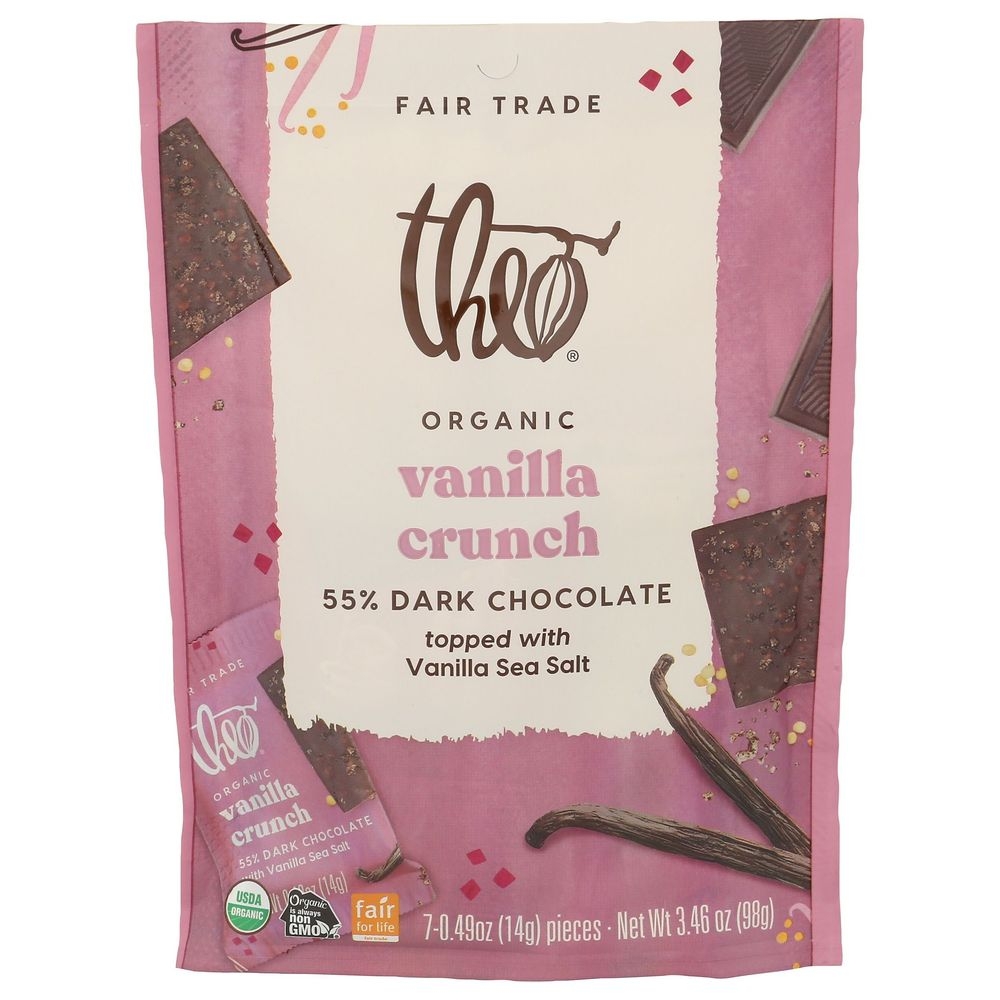 Chocolate Organic 55 Percentage Dark Chocolate Topped with Vanilla Sea Salt Vanilla Crunch
