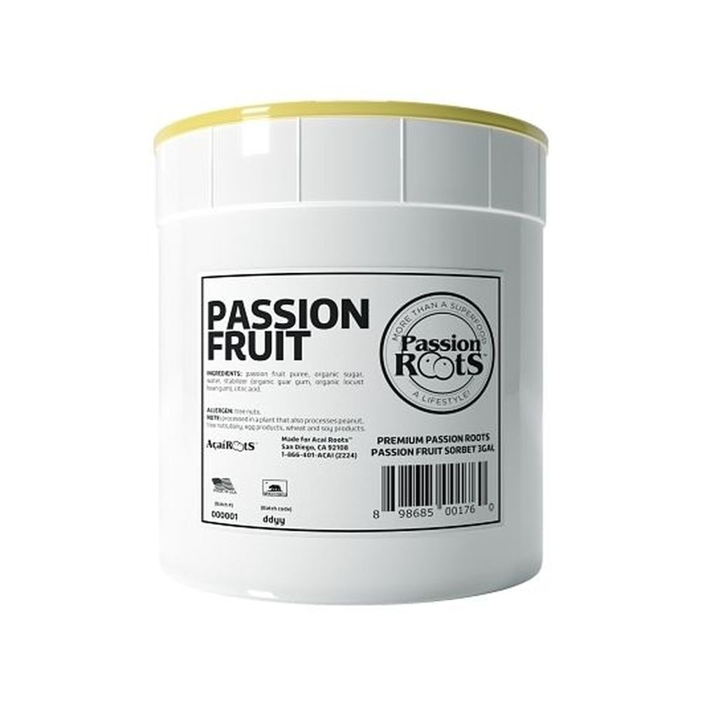 Acai Roots Passion Fruit Cream Sorbet, 3 Gallon