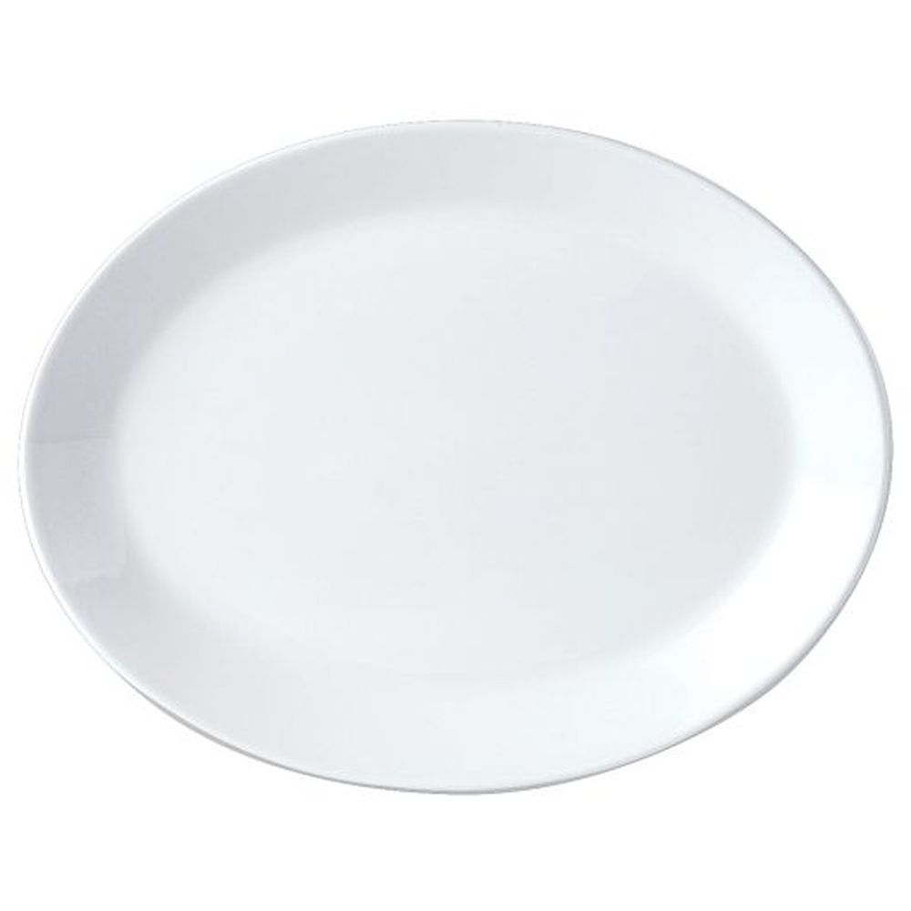 Simplicity White Alumina Vitrified 8 inch Oval Coupe Platter, 24 count