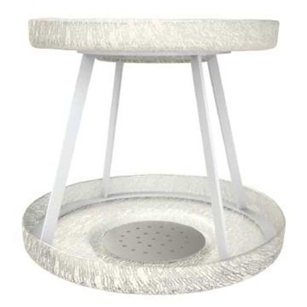 Crackle Cream Seafood Tower Set with Drains, 10.25 inch