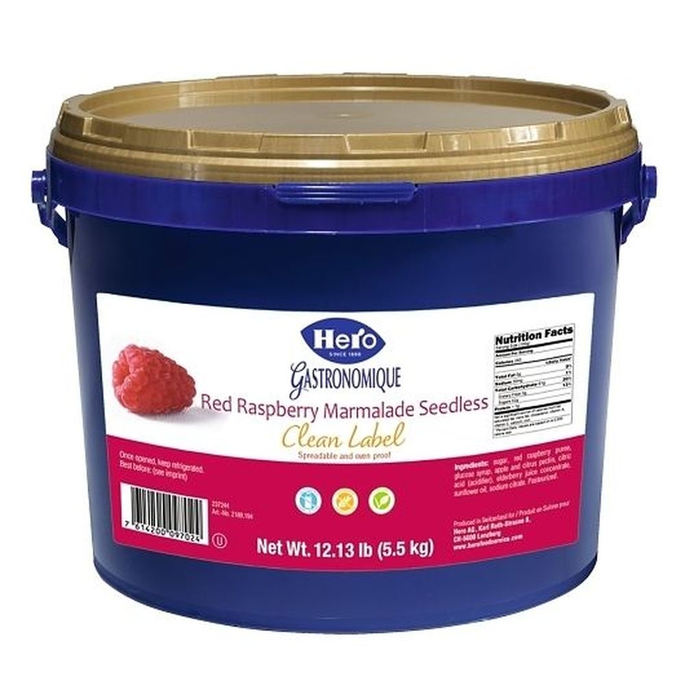 Hero Red Raspberry Marmalade Seedless Baking Jam, 12.12 Pound.