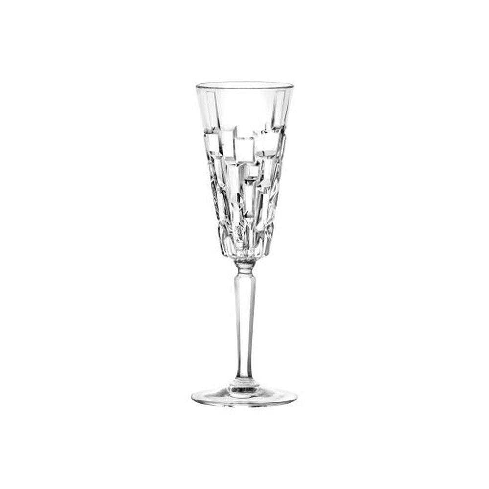 Etna 6.5 Ounce Crystalline Champagne Flute Glass, 12 count
