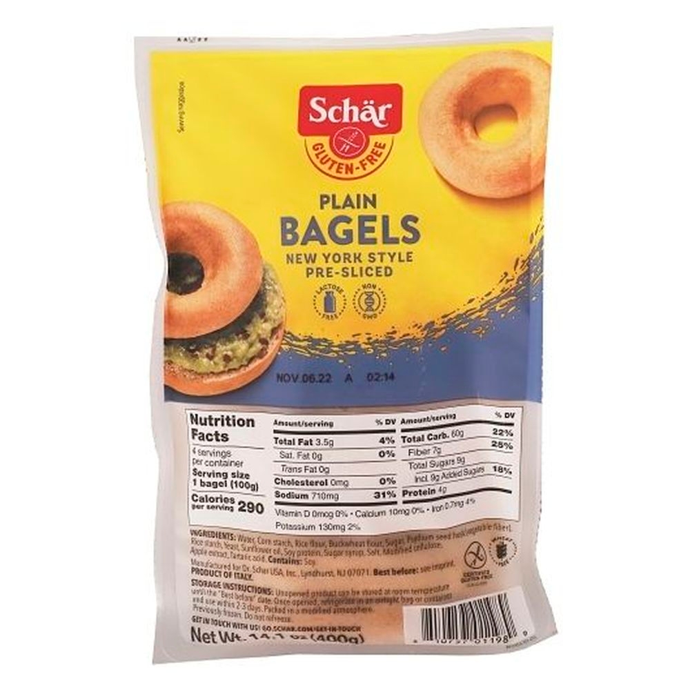 Schar Gluten Free Plain Bagel, 14.1 Ounce -- 4 per case