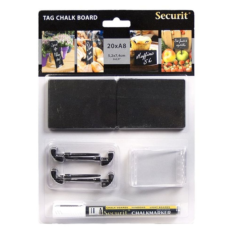 American Metalcraft Plastic Large Black Mini Chalk Card, 3 x 2 inch