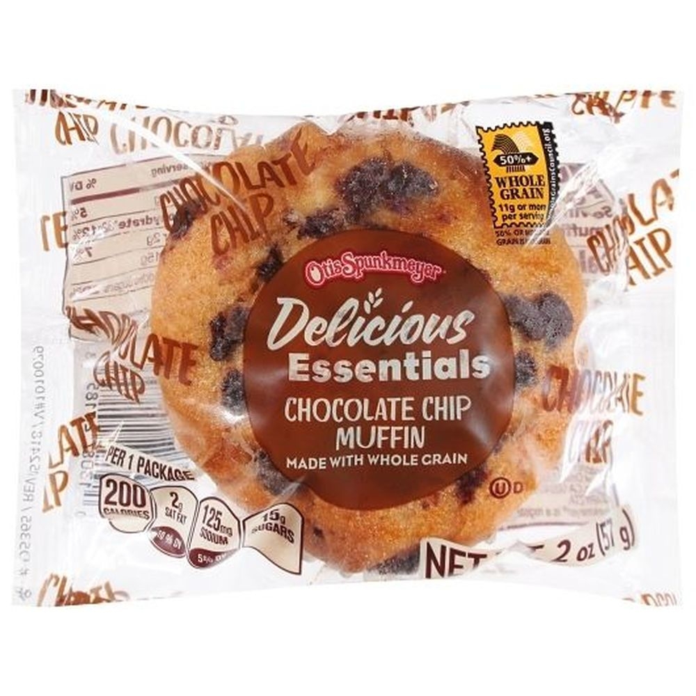 Otis Spunkmeyer Delicious Essential Chocolate Chip Muffin, 2 Ounce -- 72 per case.