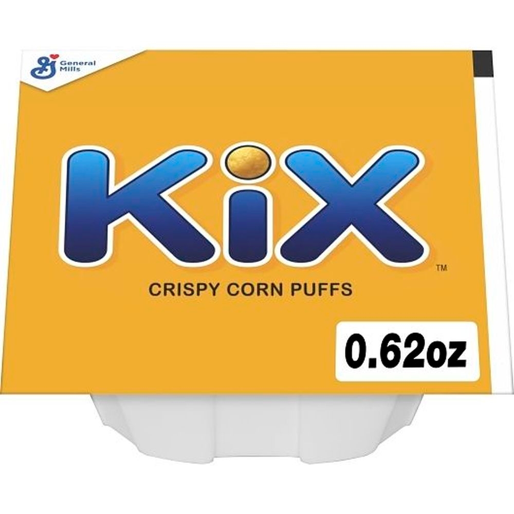 General Mills Kix Cereal Crispy Corn Puffs, Bowl Pak, 0.63 Ounce -- 96 per case.