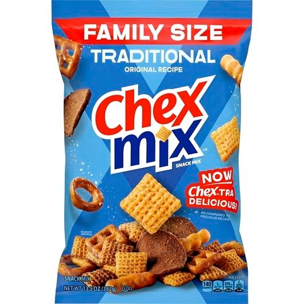 Chex Mix Savory Traditional Snack Mix - Family Size, 13.5 Ounce -- 8 per case