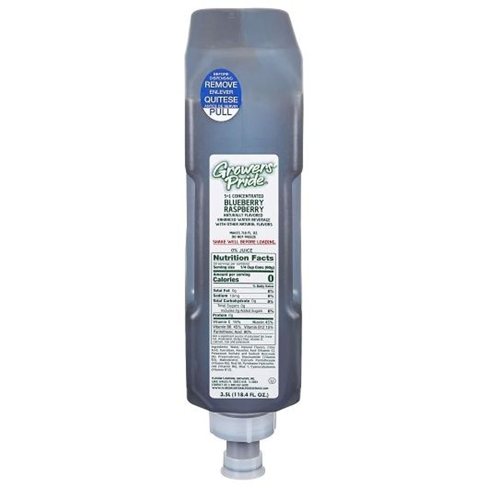 Floridas Natural Growers Pride Blueberry Raspberry Flavored Water, 3.5 Liter -- 3 per case.