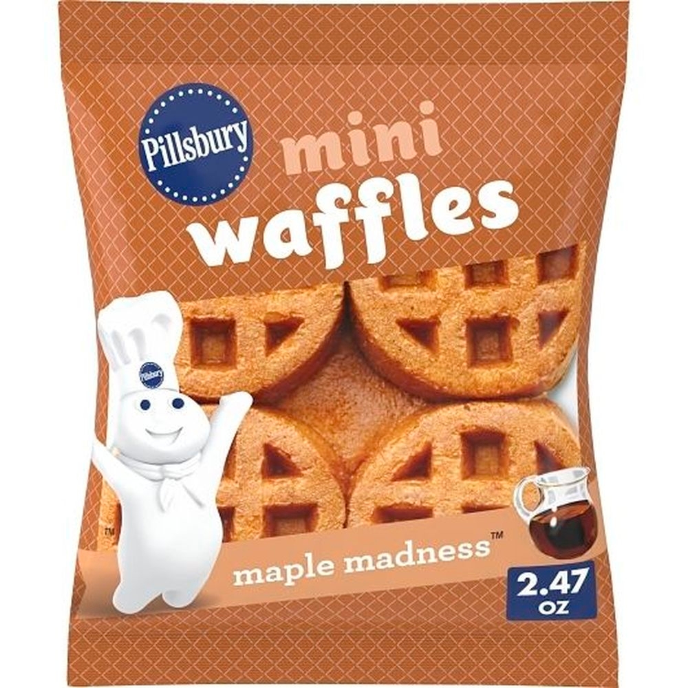 Pillsbury Maple Madness Mini Waffles, 2.47 Ounce -- 72 per case.