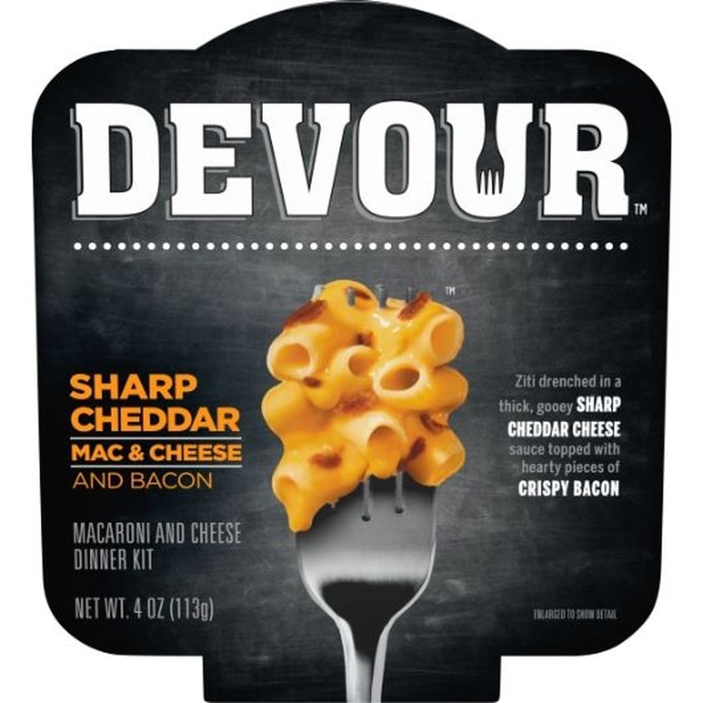 Devour Sharp Cheddar Mac N Cheese with Bacon, 4 Ounce -- 6 per case.