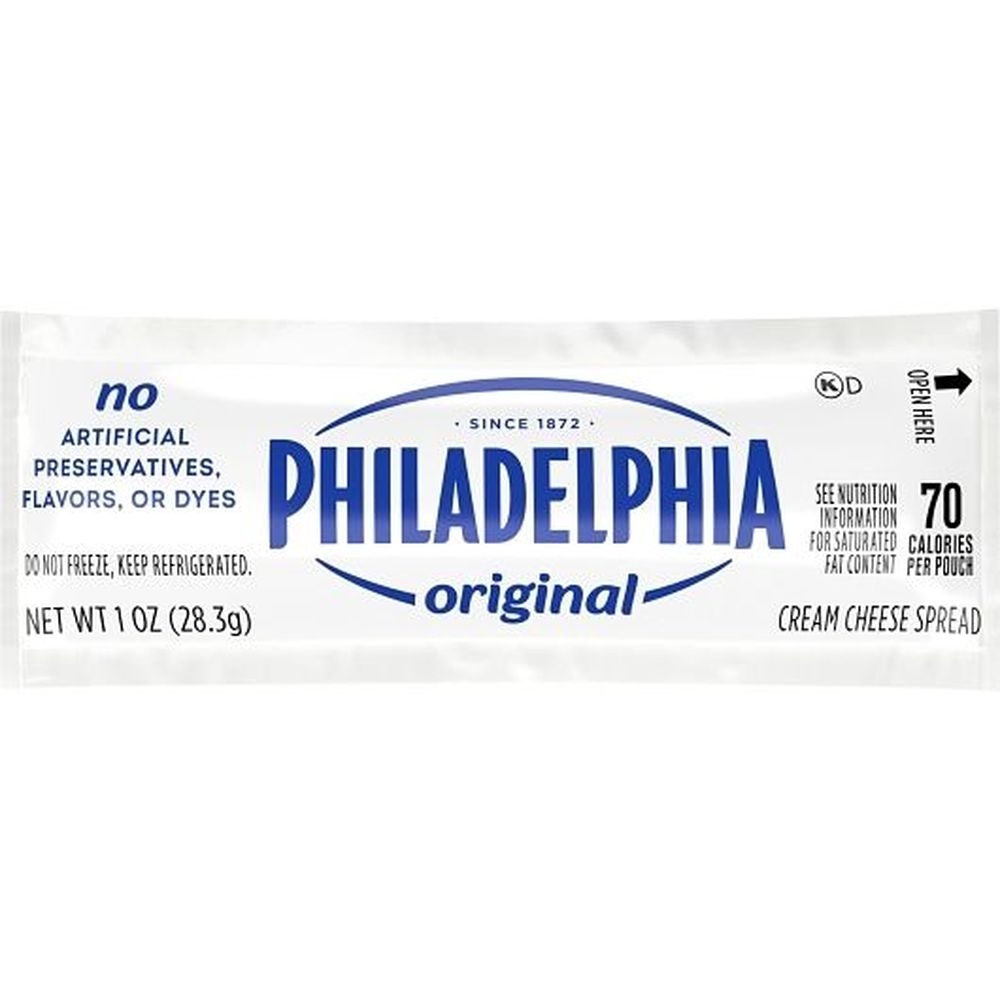 Kraft Philadelphia Original Cream Cheese Spread - Pouch, 1 Ounce -- 100 per case.
