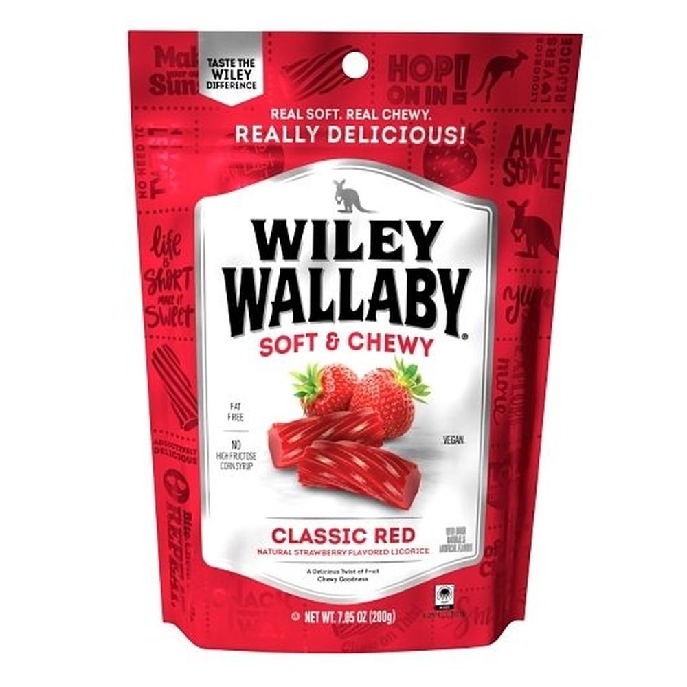 Wiley Wallaby Red Aussie Licorice Candy, 7.05 Ounce -- 12 per case.