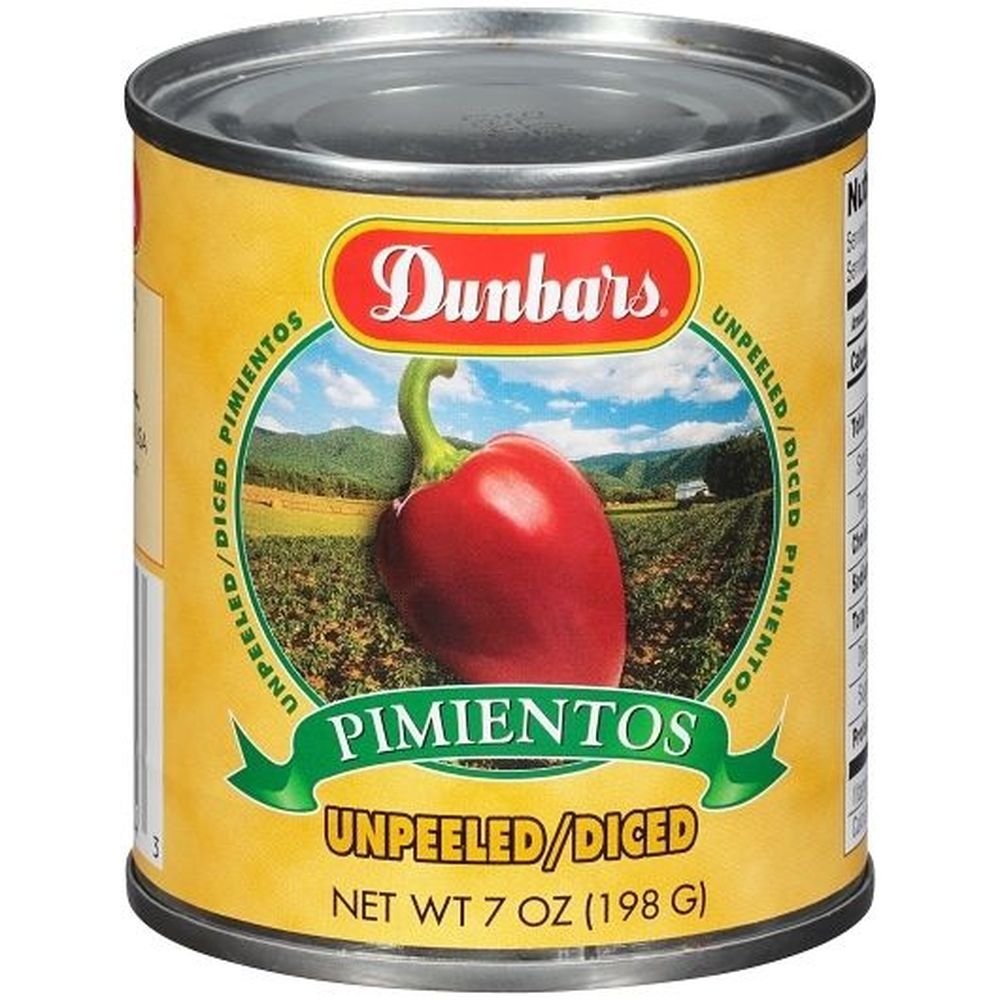 Moody Dunbar Diced Unpeeled Pimiento - 7 oz.glass jar, 24 jars per case