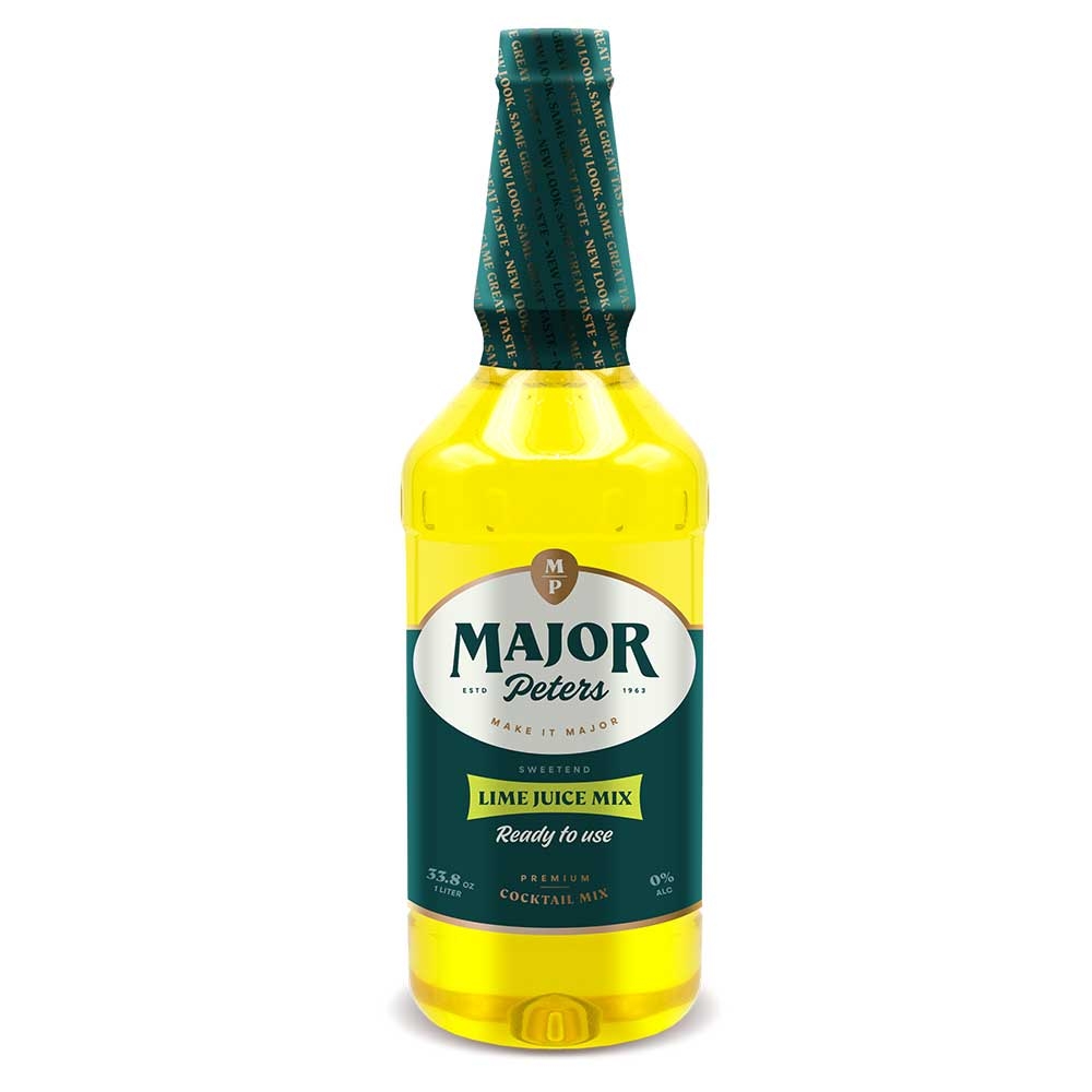 Major Peters Imported Lime Juice Plastic, 1 Liter -- 6 Case
