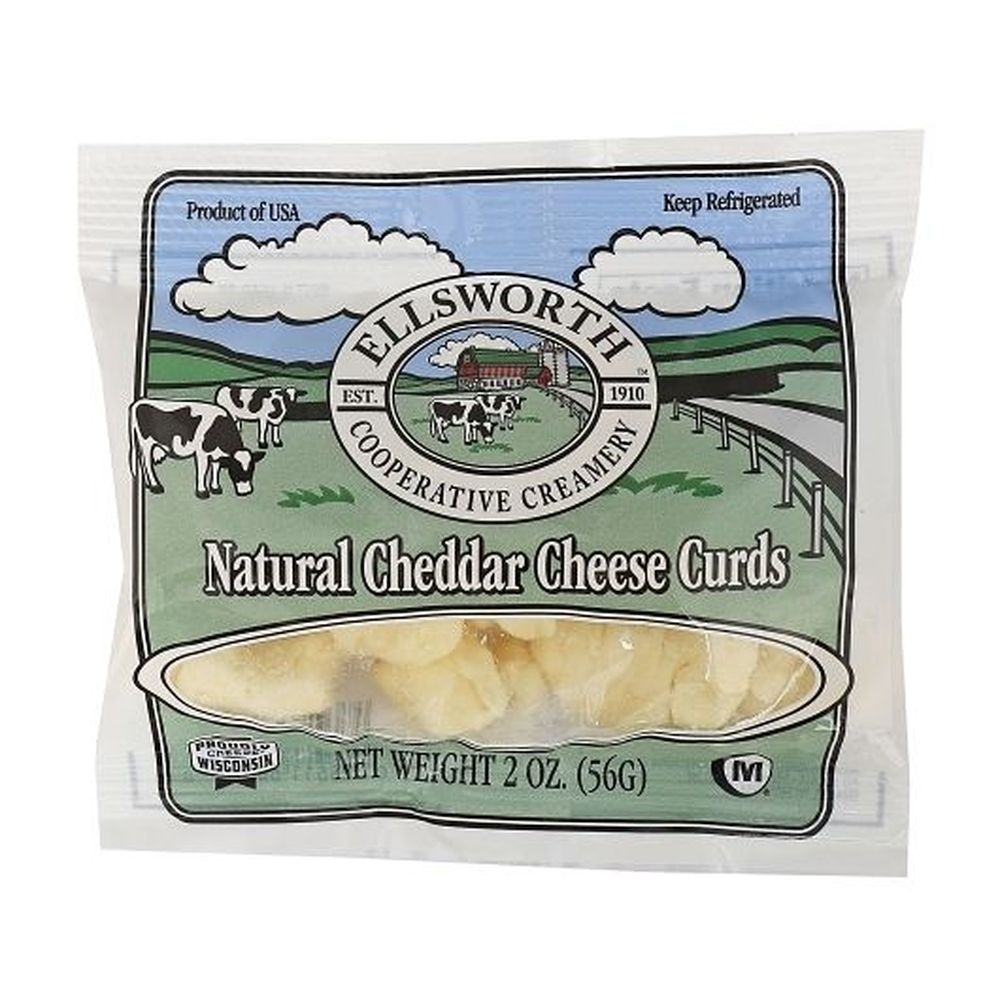Ellsworth Natural White Cheddar Cheese Curds, 2 Ounce -- 24 per case