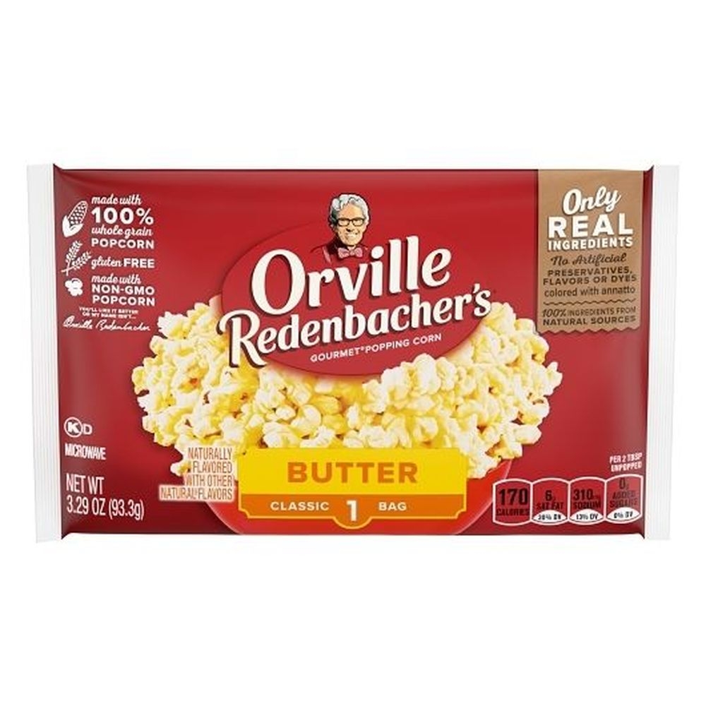 Orville Redenbachers Microwavable Butter Popcorn, 3.5 Ounce Bag -- 36 per case