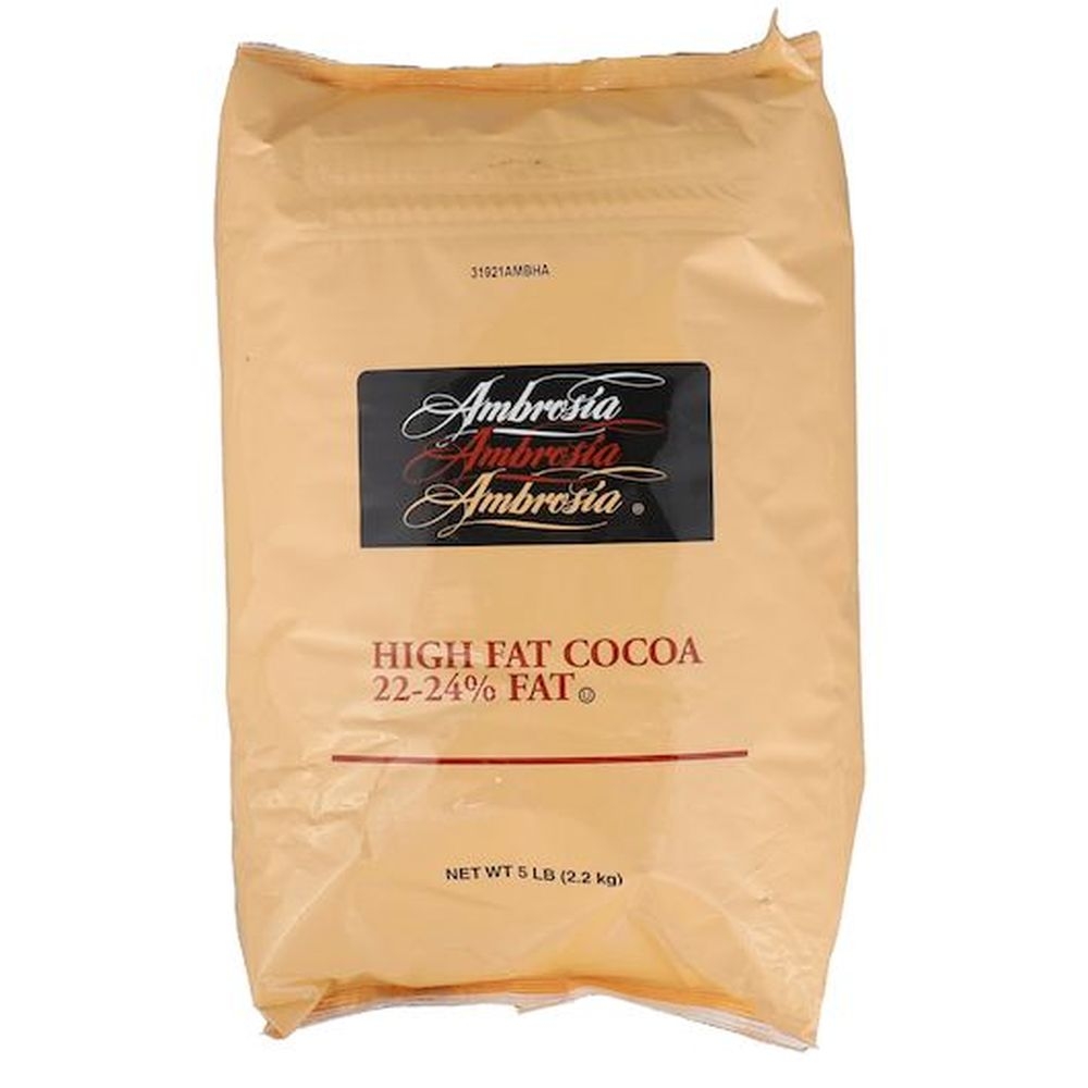 Ambrosia 22/24 Natural High Fat Cocoa Powder, 5 Pound -- 6 per case.