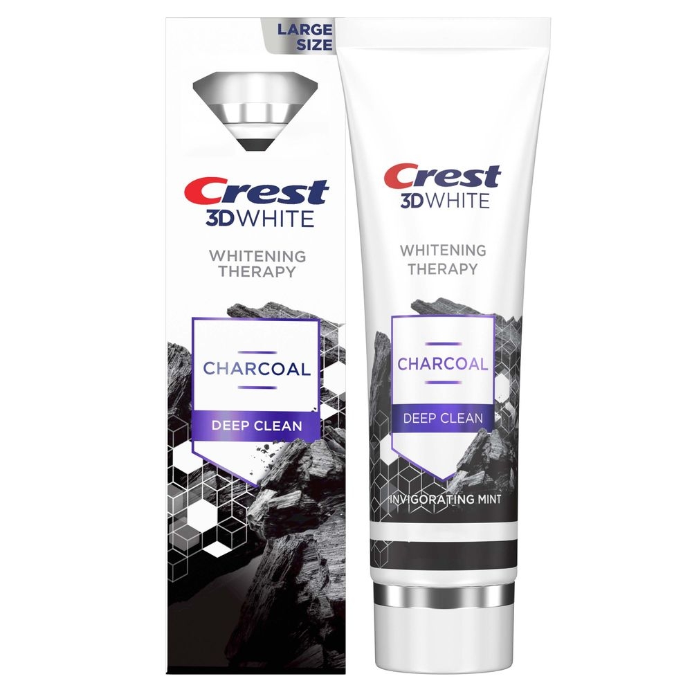 3D White Whitening Therapy Invigorating Mint Charcoal Deep Clean Toothpaste