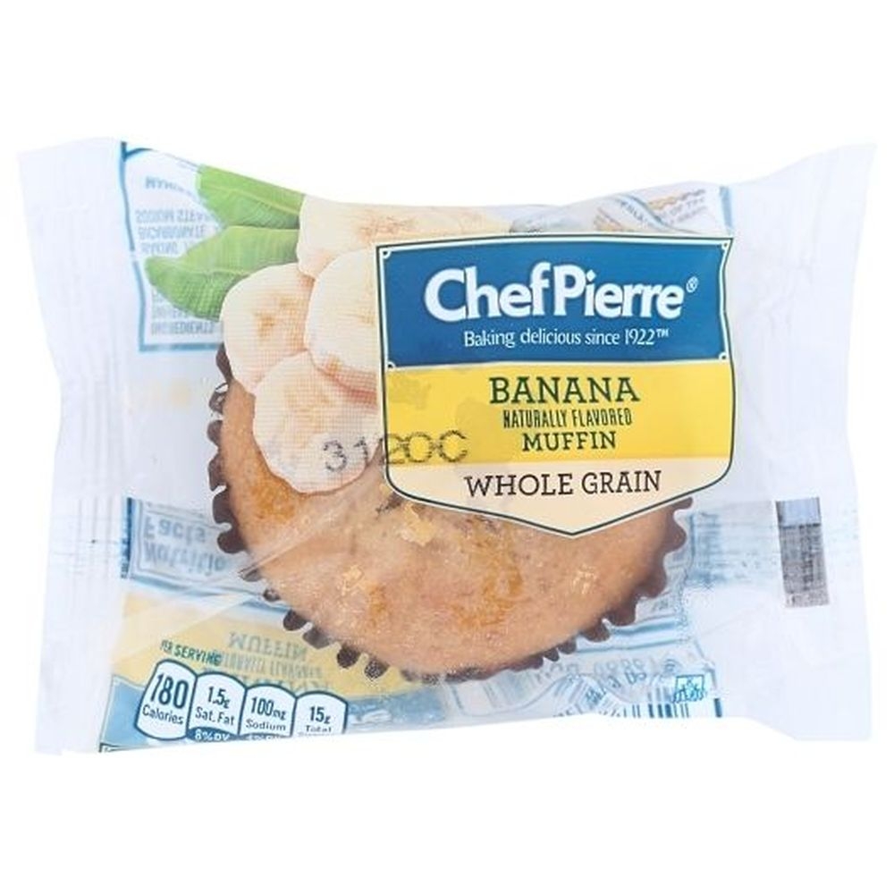 Chef Pierre Individually Wrapped Whole Grain Banana Muffin, 2 Ounce -- 48 per case.