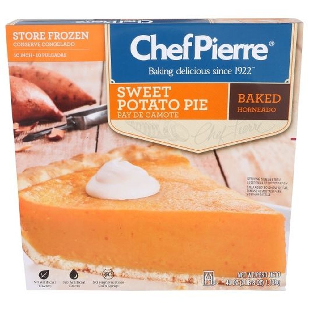 Sara Lee Chef Pierre Pre Baked Sweet Potato Open Face Specialty Pie, 10 inch -- 6 per case.