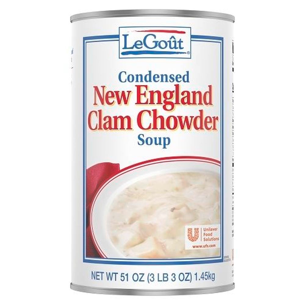 LeGout New England Clam Chowder Condensed Canned Soup, 51 ounce -- 12 per case