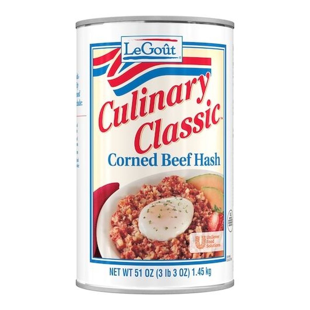 LeGout Corned Beef Hash Heat and Serve Can, 51 ounce -- 12 per case