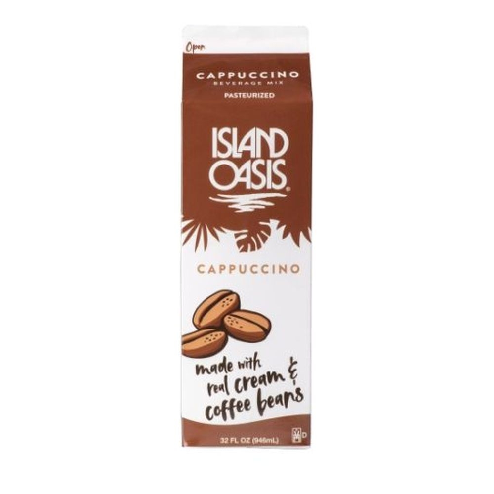 Island Oasis Cappuccino Beverage Mix, 32 Fluid Ounce -- 12 per case.