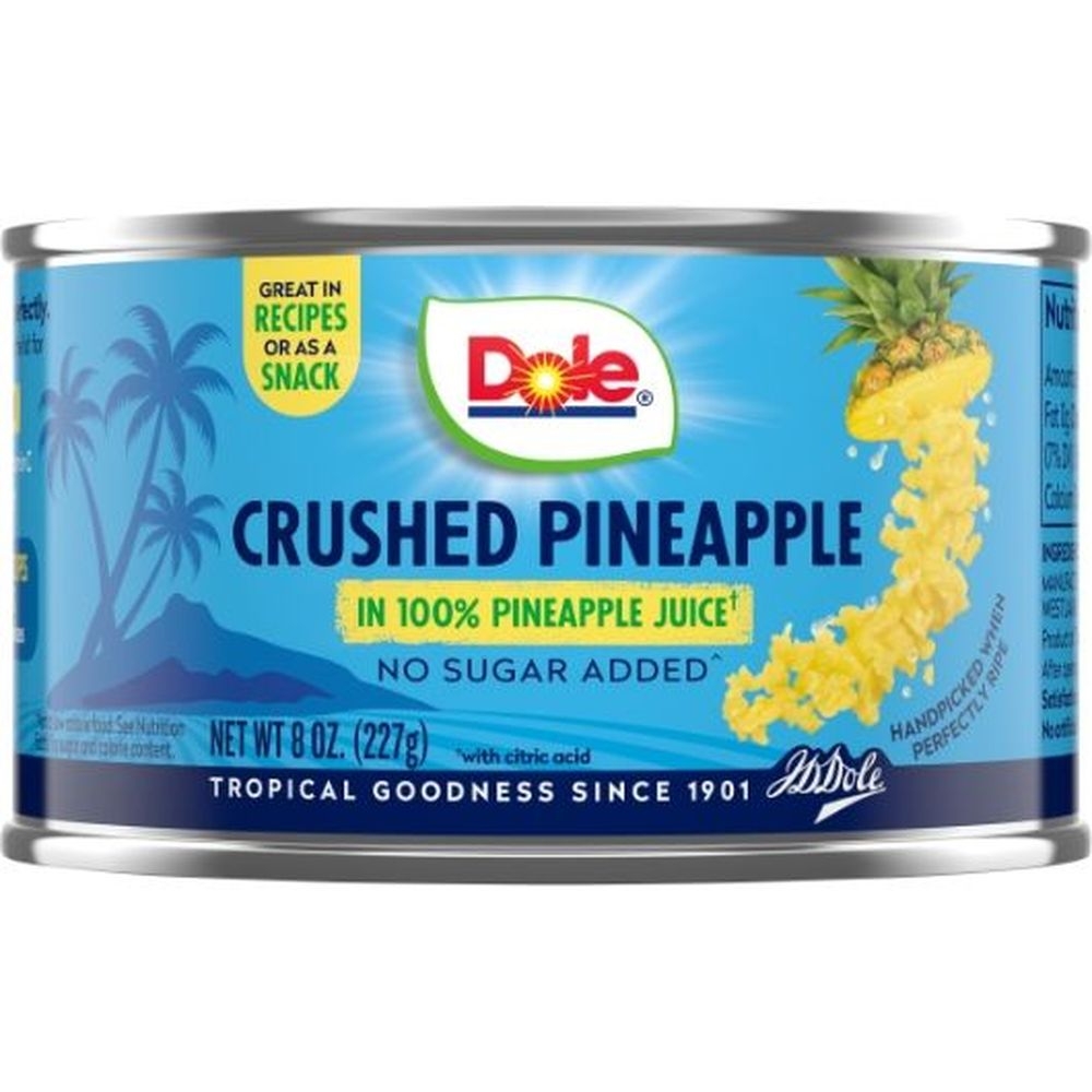 Dole Crushed Pineapple In Juice, 8 Ounce -- 12 per case.