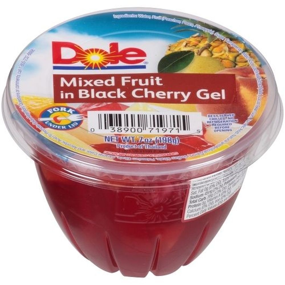 Dole Fruit Cup - Mixed Fruit in Black Cherry Gel, 7 Ounce -- 12 per case.