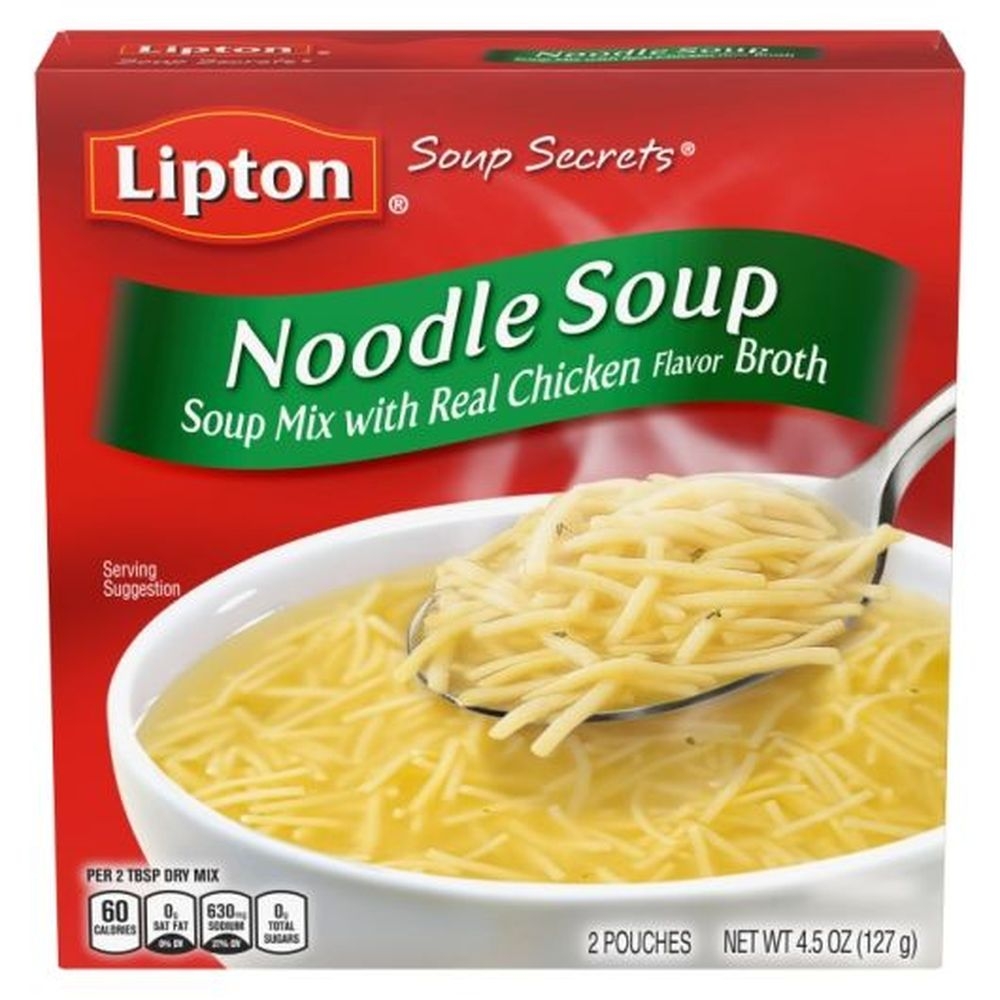 Lipton Savoury Soup Secrets Chicken Noodle Soup Mix - 4.5 oz. box, 24 per case