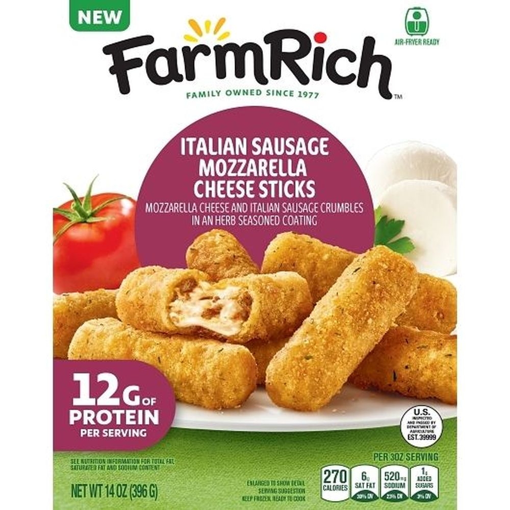 Herb Seasoned Breaded Italian Sausage Crumbles Mozzarella Cheese Sticks