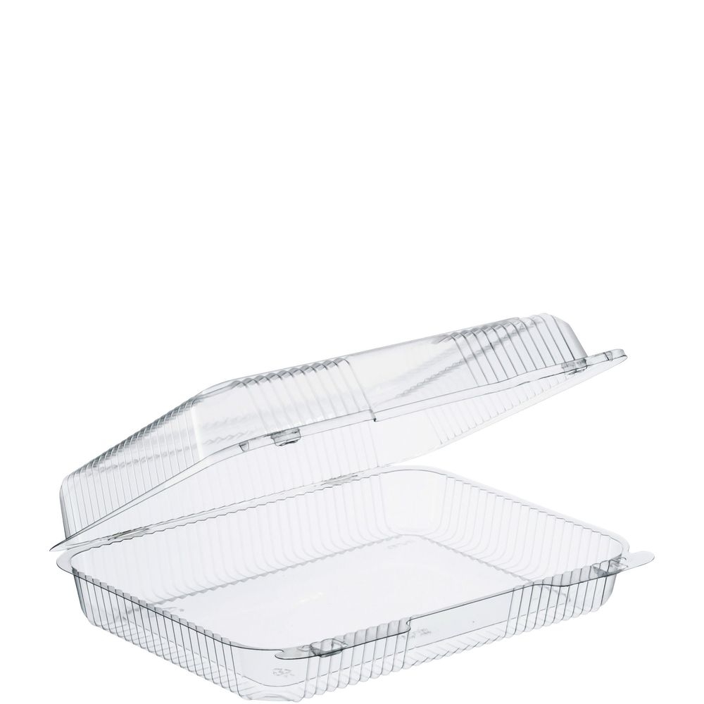 Clear Polystyrene Oblong Hinged Container