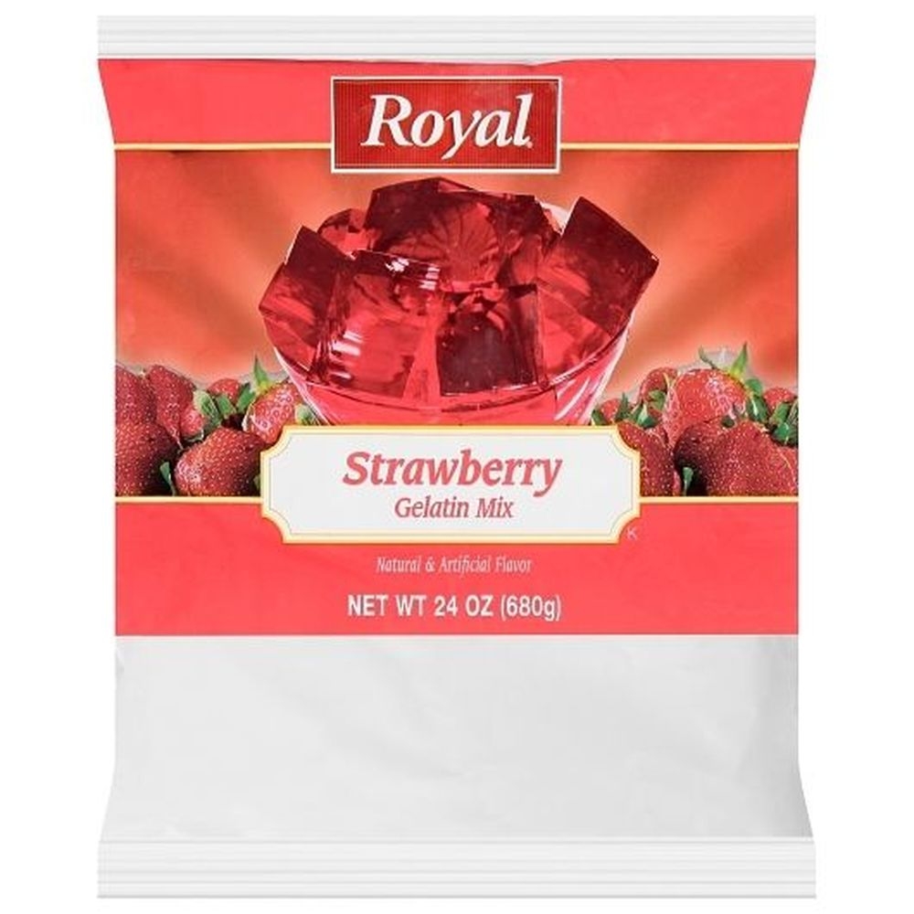 Royal Strawberry Gelatin Mix,  24 Ounce --  12 per case.