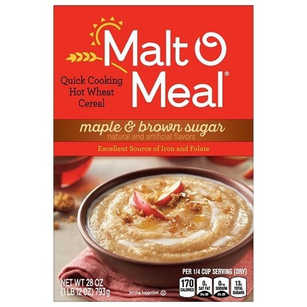 Malt-O-Meal Maple And Brown Sugar - Hot Cereals, 28 Ounce -- 12 per case.