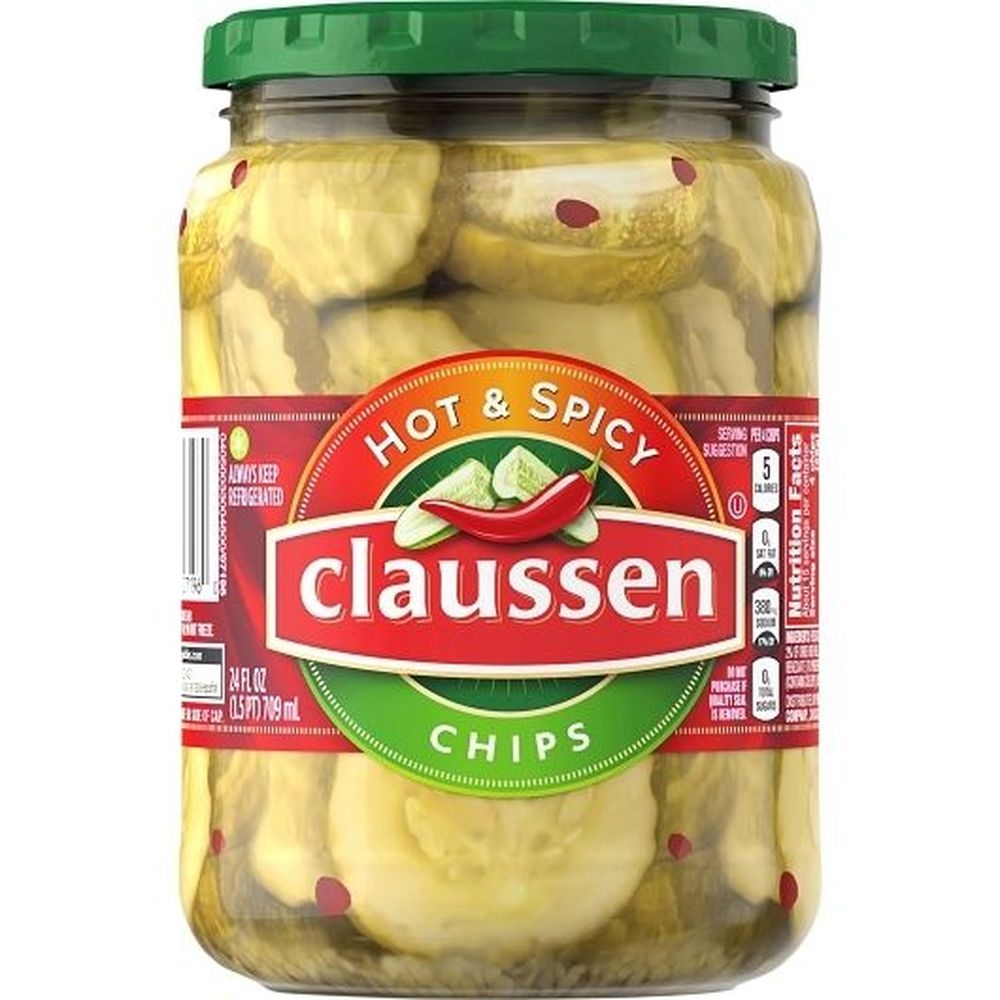 Claussen Hot and Spicy Chips Pickle, 24 Fluid Ounce -- 12 per case