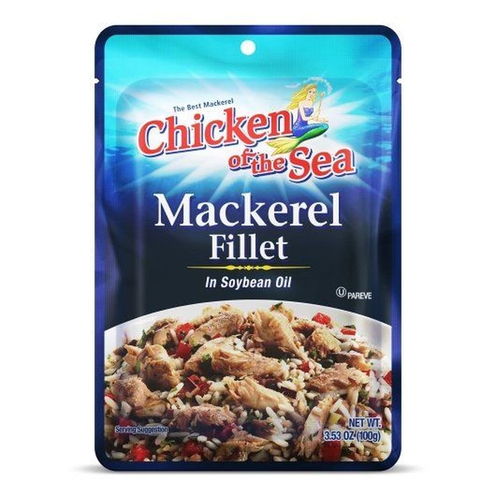 Chicken of the Sea Mackerel Fillet in Soybean Oil, 3.53 Ounce Pouch -- 24 per case.