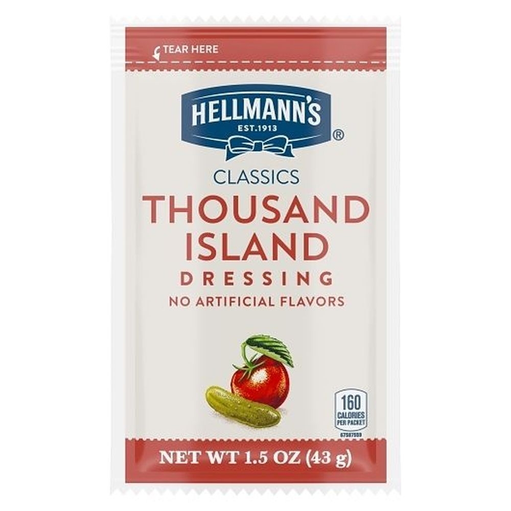 Hellmanns Classics Salad Dressing Portion Control Sachets Thousand Island, 1.5 Ounces -- 102 per case