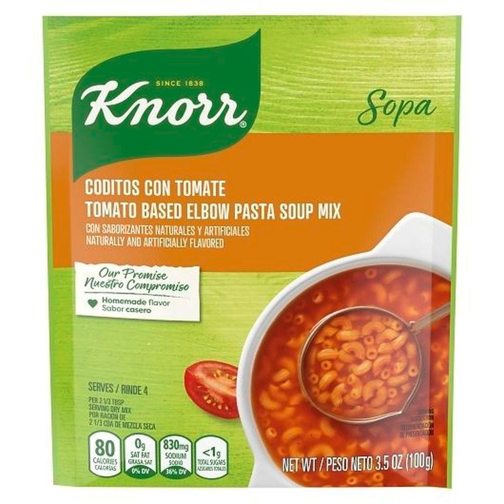 Knorr Tomato Based Elbow Pasta Soup, 3.5 Ounce -- 12 per case.