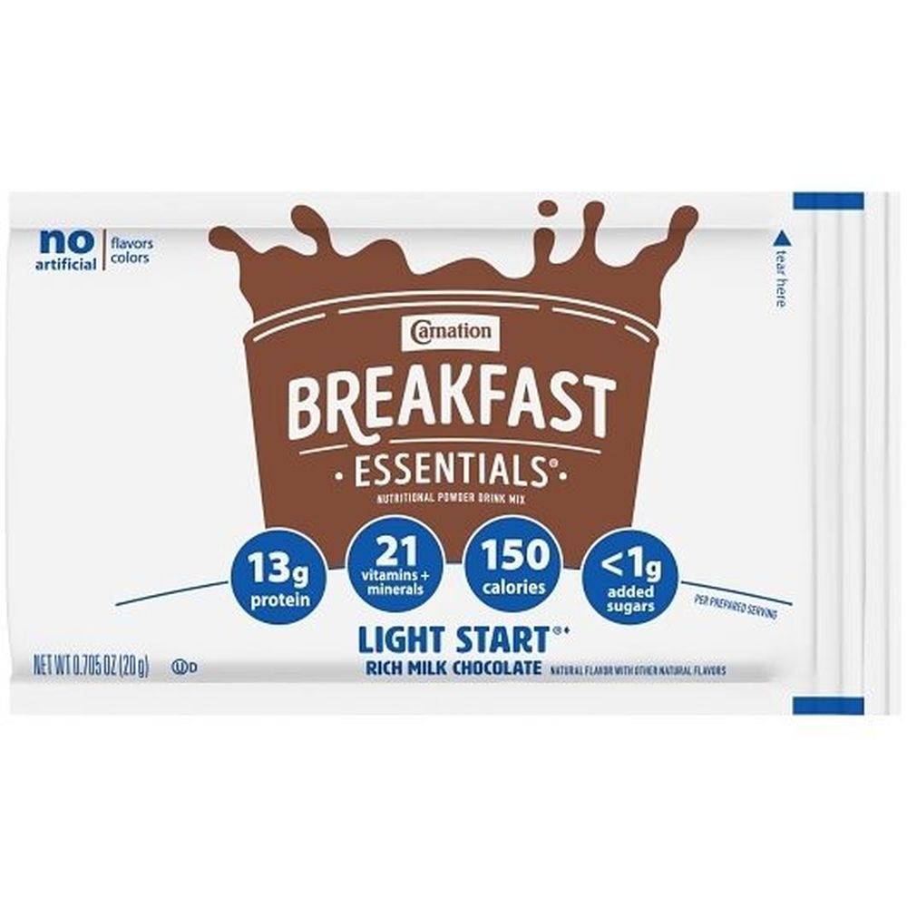 Carnation Breakfast Essentials Light Start Powder Breakfast Drink, 8 packets per box -- 8 boxes per case